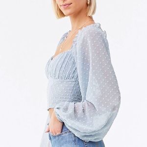 Blue Flowy Crop Top Size S